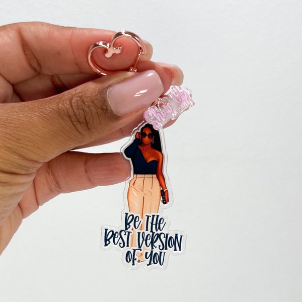 Rose Gold acrylic keychain for Black Women - Black Girl Magic -Gifts for Her - Letterbox Gift -Black Girl Keychains -Black Queen Inspiration