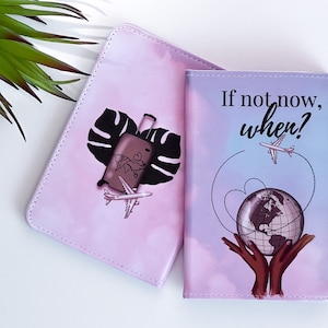 Personalised Black Girl Illustrated Travel Passport Holder - Black women travel gift.