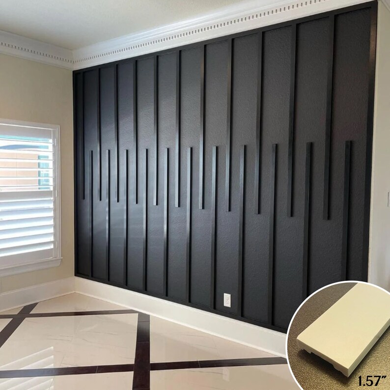 Precut Factory Primed Wall Paneling Kit Wall Trim Design Etsy