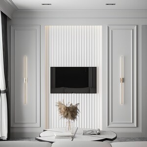 Pre-Cut Wall Paneling Kit, Decorative Wainscot Panel, Ready to Go Wall Paneling Kit, Accent Wall Trim, Wall Art, 3 Panel Design image 10