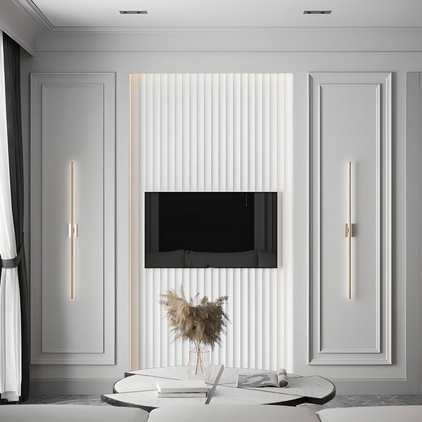 Accent Wall Trim, Bedroom Wall Trim, Wall Moulding Panel, Pre-Cut Wall Paneling Kit, Wainscoting Panels, Wall Molding Custom