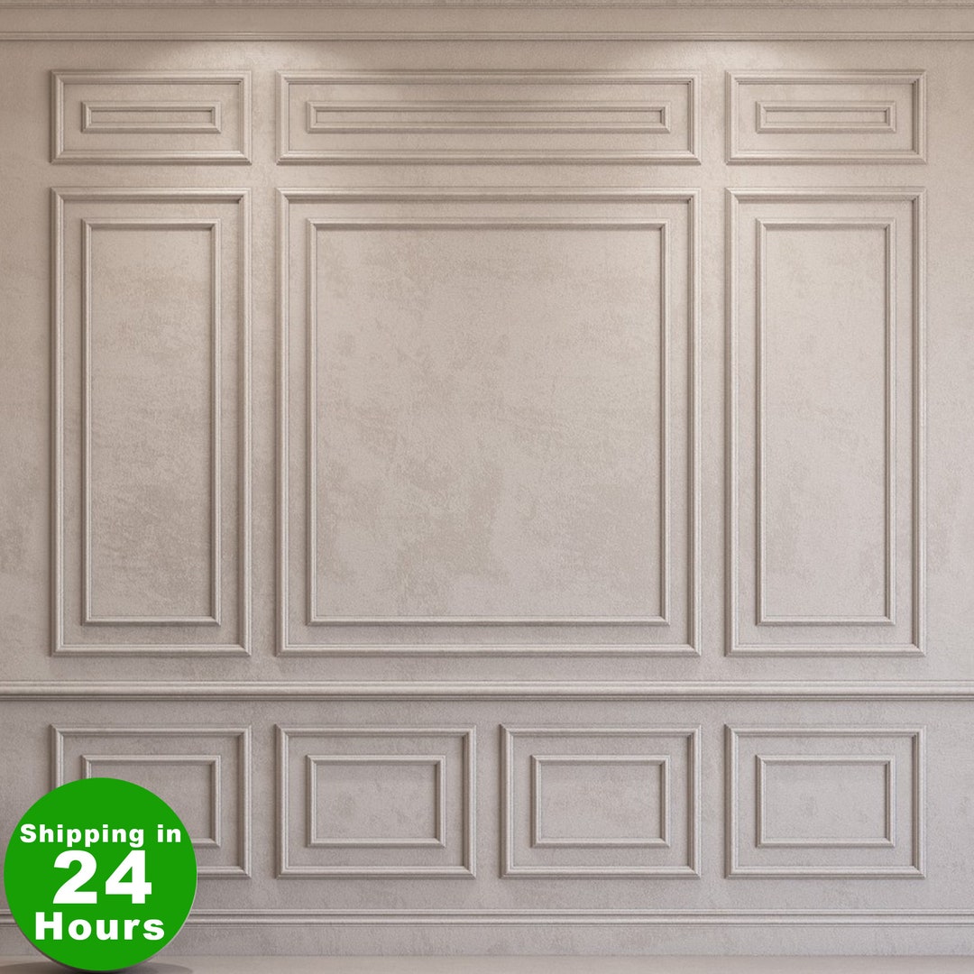 Paneling Ready to Go Wall Paneling Kit, Paintable Paneling Kit, Wall