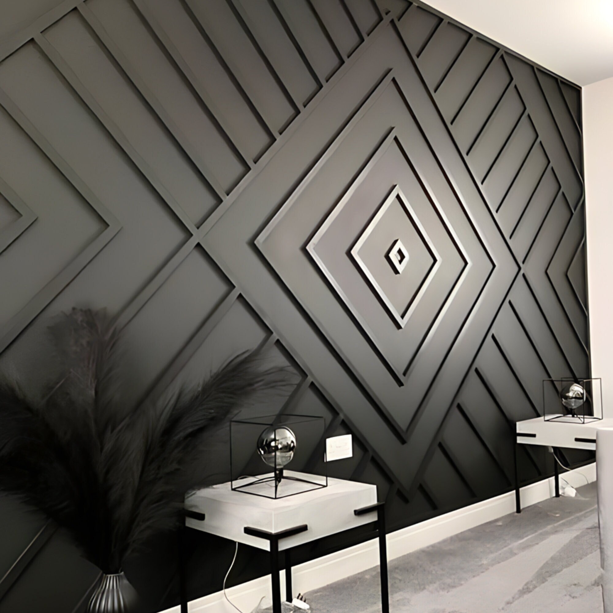 Wall Molding Custom Ready-to-install Wall Moulding Package - Etsy Wall Molding Custom Ready-To-Install Wall Moulding Package - Etsy