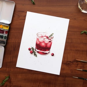 maple cranberry bourbon. art print