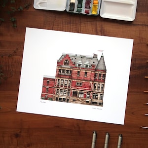 tenenbaum house in color. art print.