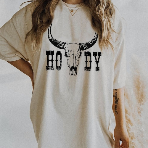 Howdy T Shirt Western Graphic Tee Oversize Graphic Tee Cute - Etsy