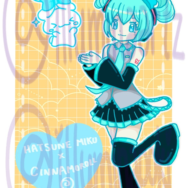 HATSUNE MIKU X CINNAMOROLL sparkly poster!