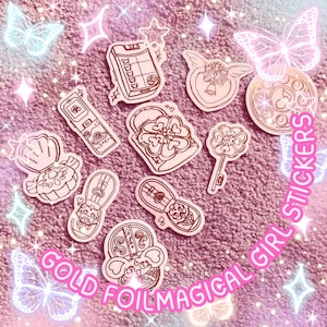 MAGICAL GIRL STICKERS (Gold Foil) - Shugo Chara; Precure; Ojomajo Doremi; Mermaid Melody; Tokyo Mew Mew!!