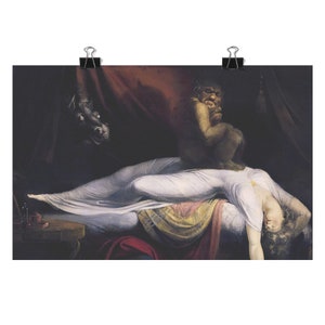 The Nightmare von Henry Fuseli Matte Poster | Toten Inkubus Schlaf Lähmung Dämon Gemälde 11x17 18x24 24x36