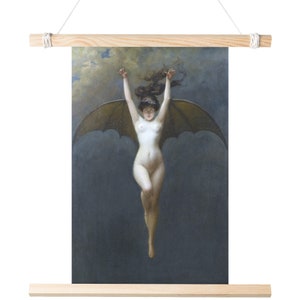 The Bat Woman (La Femme Chauve-Souris) Albert Joseph Pénot Matte Poster Gothic Witchcraft Flying Bat Batwoman Print Witch 11x17 18x24 24x36