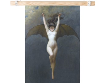 The Bat Woman (La Femme Chauve-Souris) Albert Joseph Pénot Matte Poster Gothic Witchcraft Flying Bat Batwoman Print Witch 11x17 18x24 24x36