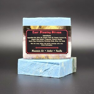 Ever Flowing Stream | Soap for Metalheads Face and Body Unisex Mountain Air Patchouli Musk Spice All Natural Vegan Seasonal Organic Outdoors