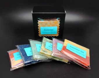 Handmade Natural Soap Sampler Gift Box Set | Six Mini Handmade Soaps for Gifts Travel Party Favors Spa Organic Fair Trade Vegan Sustainable