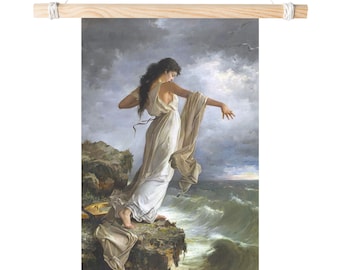 Affiche mate Safo par Miguel C. Selva, oeuvre d'art classique, mythologie de la mort de Sappho, lesbos grecques Aphrodite, poète LGBTQ+ Gay 11 x 17 18 x 24 24 x 36