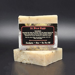 At First Light Soap for Metalheads Eucalyptus Face and Body Unisex Hemp Shea Butter Tea Tree Oil All Natural Vegan Invigorating Wake Up