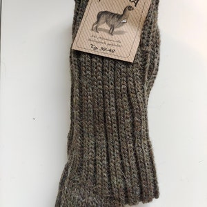 Alpakasocken grob gestrickt Wollsocken Outdoor sehr warm Geschenkidee Last Minute Geschenk Olivbraun