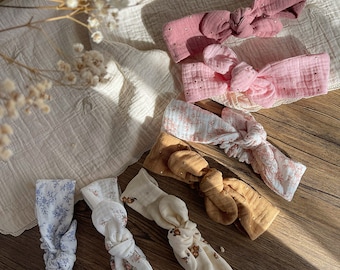 Hairbands 0/6 years | Headband | Double cotton gauze | Little girl | Elastic headbands | baby