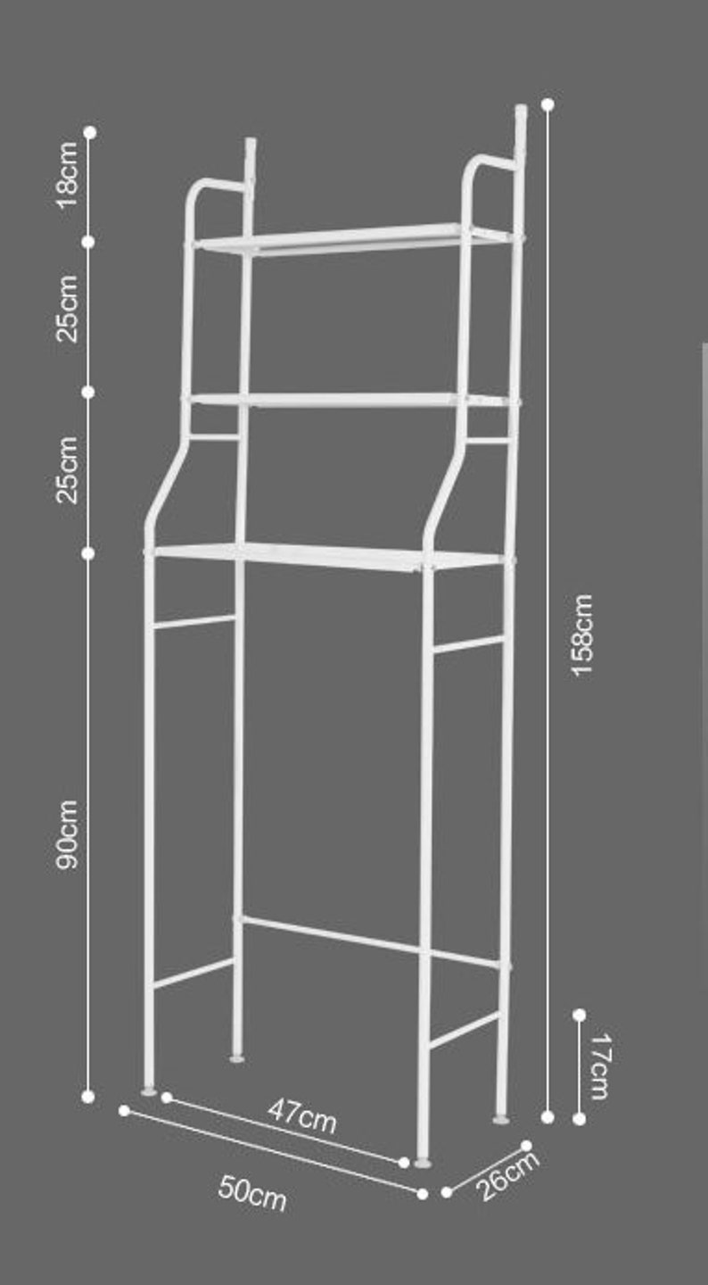 3 Shelf Bathroom Space Saver Over the Toilet Rack Bathroom Etsy