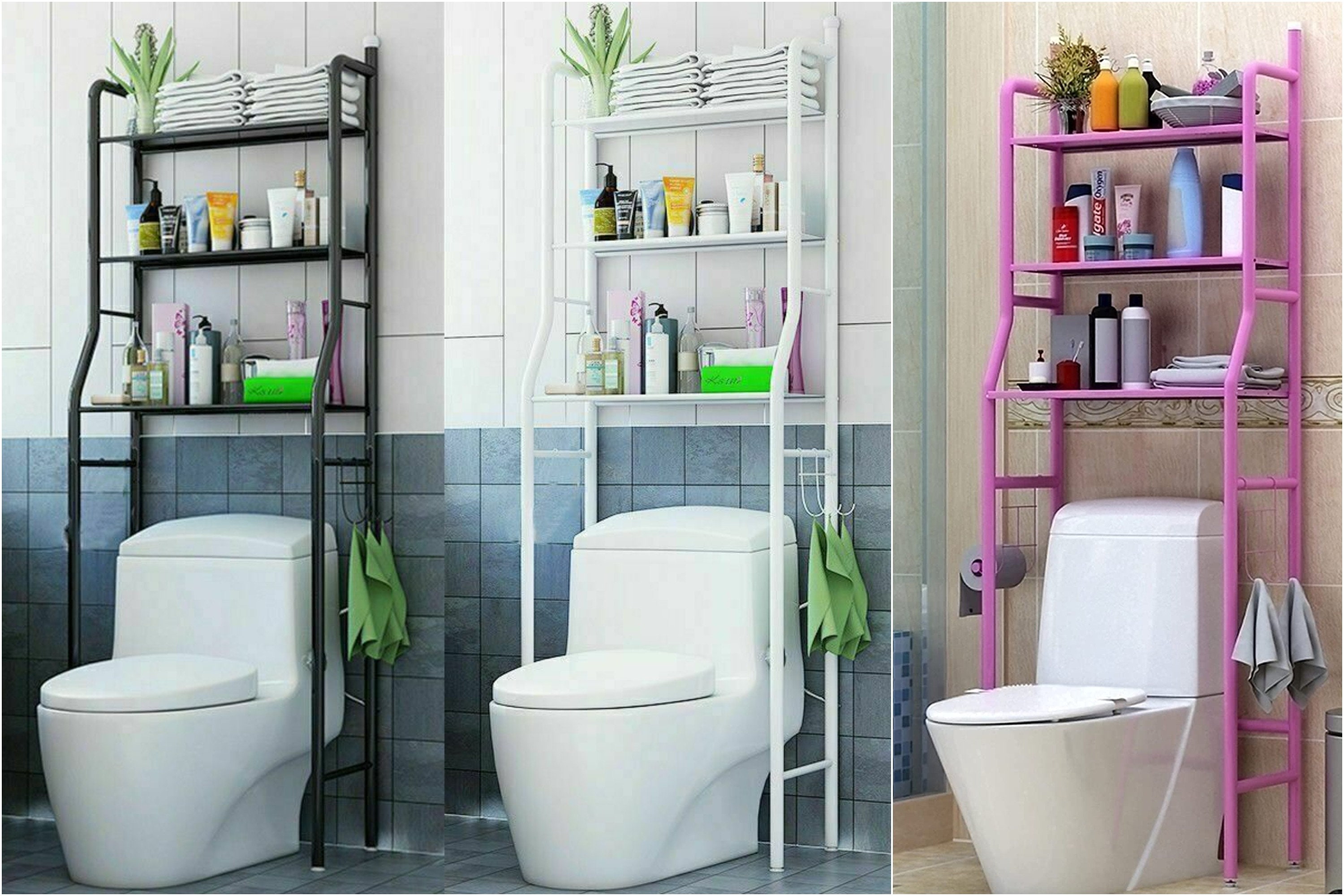 Over The Toilet Organiser Rack - White - Beihasara