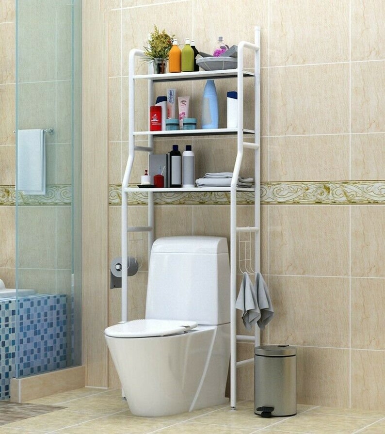 3 Shelf Bathroom Space Saver Over the Toilet Rack Bathroom Etsy