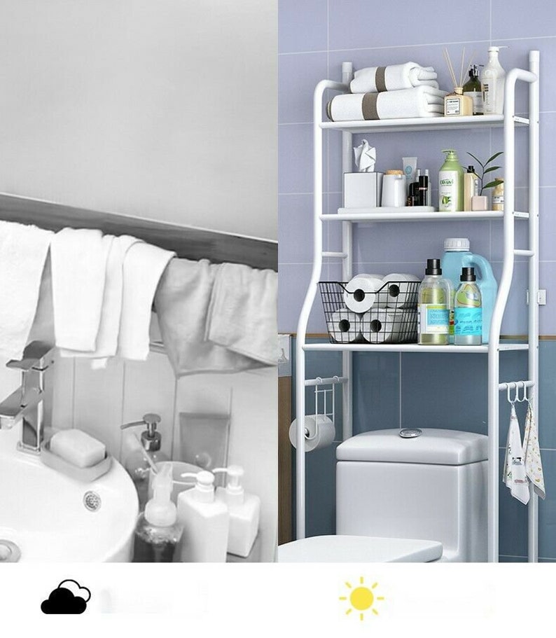 3 Shelf Bathroom Space Saver Over the Toilet Rack Bathroom Etsy