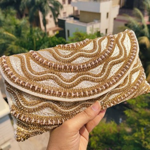 Beaded Crystal Bag / Purse Pure Crystal Handwork Trendy Women's Party Bags Wedding Bridal Prom Bags Evening Clutch Bag image 1