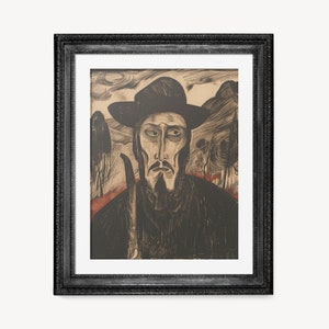 Printable *Vintage Argentinian Gaucho Cowboy Poster III* Surrealist Digital Wall Art in Woodcut Style