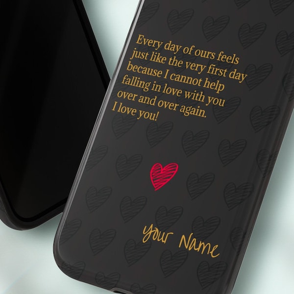 Message d'amour personnalisé sur étui de téléphone pour votre petite amie ou petit ami, sms mémorable pour un cadeau original à offrir