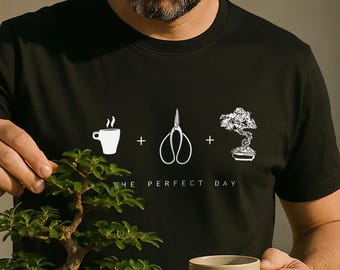 Bonsai And Coffee Funny Tshirt, Gift for Bonsaika and Japan enthusiast, Organic Cotton Unisex, Perfect for him or her