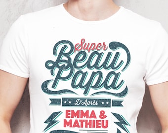 Super comfortable personalized stepfather t-shirt, stepchildren's names, personalized gift for stepfather, personalized men's t-shirt