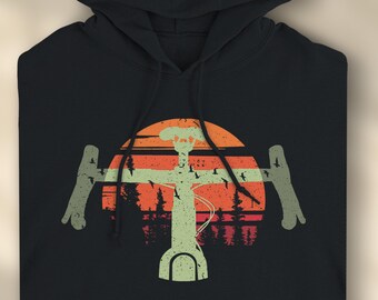 Gravel Bike Hoodie voor zonsondergang- en fietsliefhebbers, milieuvriendelijke unisex hoodie, cadeau voor fietsliefhebbers