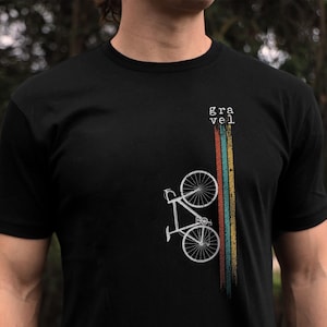 Gravel Bike Shirt - Cycling Tshirt for fans - unisex ecological tshirt - unique gift to offer for dad or mom - original bike design