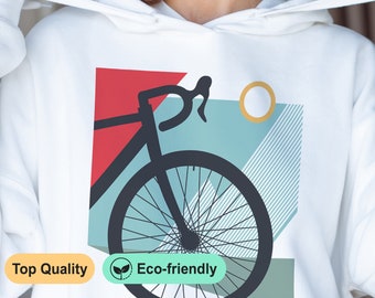 Grindtrui, Bauhaus-stijl, fietsliefhebber, Gravel-hoodie, wielerfan, origineel cadeau, zacht en comfortabel unisex-sweatshirt