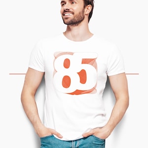Graphic &#39;85 tee 40th Birthday For Men and Women, Orange T-Shirt design, Retro Shirt, Birthday Gift, Vintage Typography Shirt