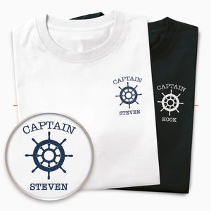 T-shirt Capitaine Personnalisé - Parfait pour Passionnés de Navigation | Ajoutez Votre Nom pour un Style Nautique Unique