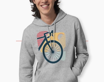 Felpa con cappuccio unisex eco-responsabile per gli amanti del gravel e della bici vintage