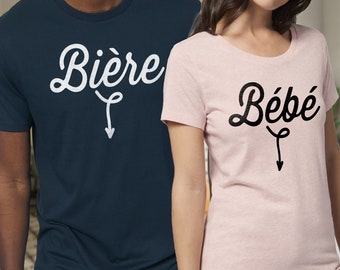 Present-t-shirt för nybliven mamma, roligt graviditetsmeddelande, ekologisk t-shirt för blivande föräldrar, graviditetsmeddelande för pappa, bebismeddelande