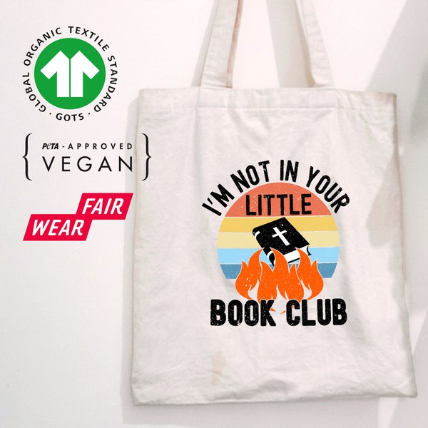 Pro-Choix, Beau Tote bag vegan libre choix, Tote bag bio Athée, Je ne suis pas dans votre petit club de lecture, Roe V Wade sac, LBGTQIA+