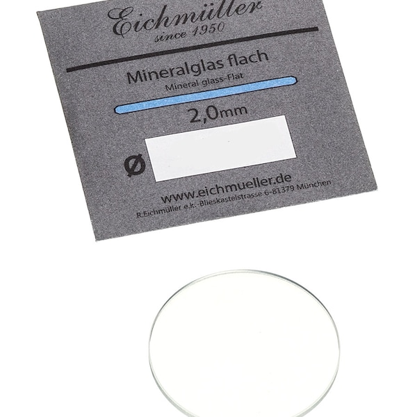 Verre de montre Verre de remplacement Verre minéral épaisseur plate 2,0 mm Ø 20 - 40 mm Eichmüller