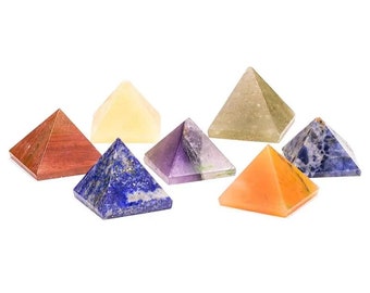 Set pyramidenförmige Chakrensteine Heilsteine Chakra Steine Lapislazuli Amethyst Sodalith Aventurin Goldquarz Jaspis