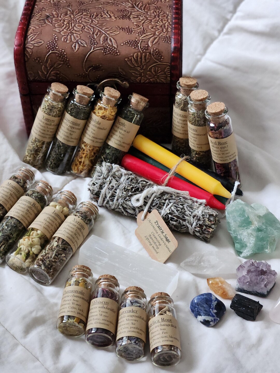Witch’s Elemental Spell Kit – Herbs, Crystals & Candles | Ritual Magic ...