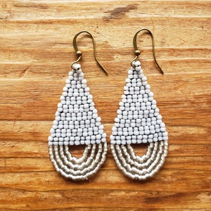 Tropfen Anhängern | Rocailles Perlen Ohrringe | Boho | Handgefertigte Ohrringe
