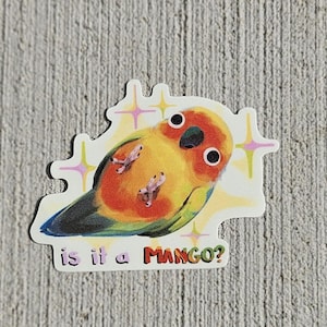 Mangosittich Sticker || Wasserdichter Mattaufkleber || Sonnensittich || Vogel Aufkleber ||