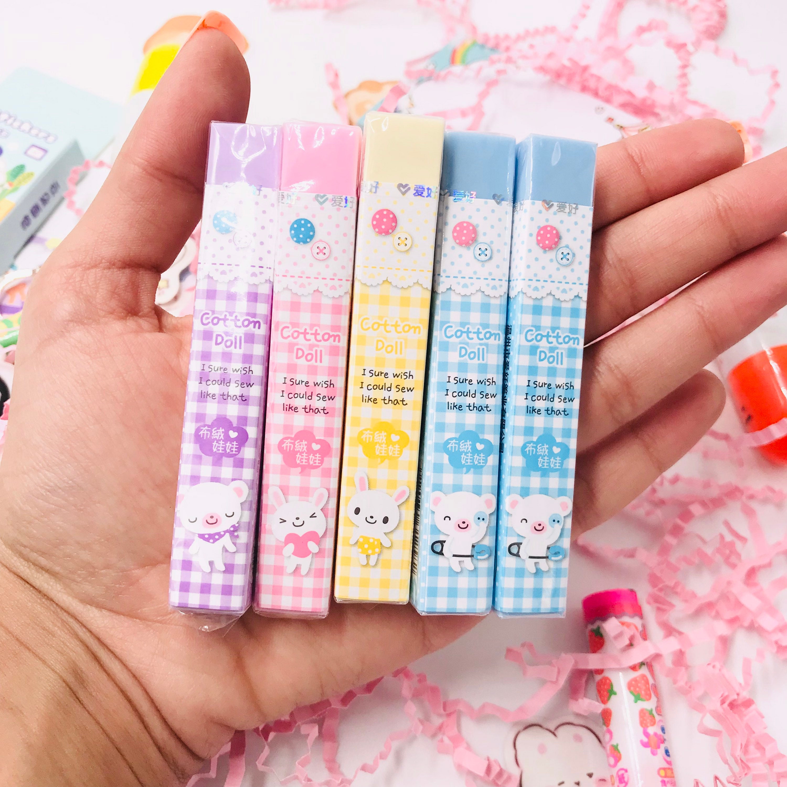 Kawaii Stationery Mystery Box Washi Tapes Erasers Pens Etsy