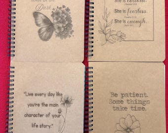Personalized Laser Engraved Notebook | Custom Kraft Journal | Inspirational Spiral Notebook | Gift for Her | Bridesmaid | Graduation Gift