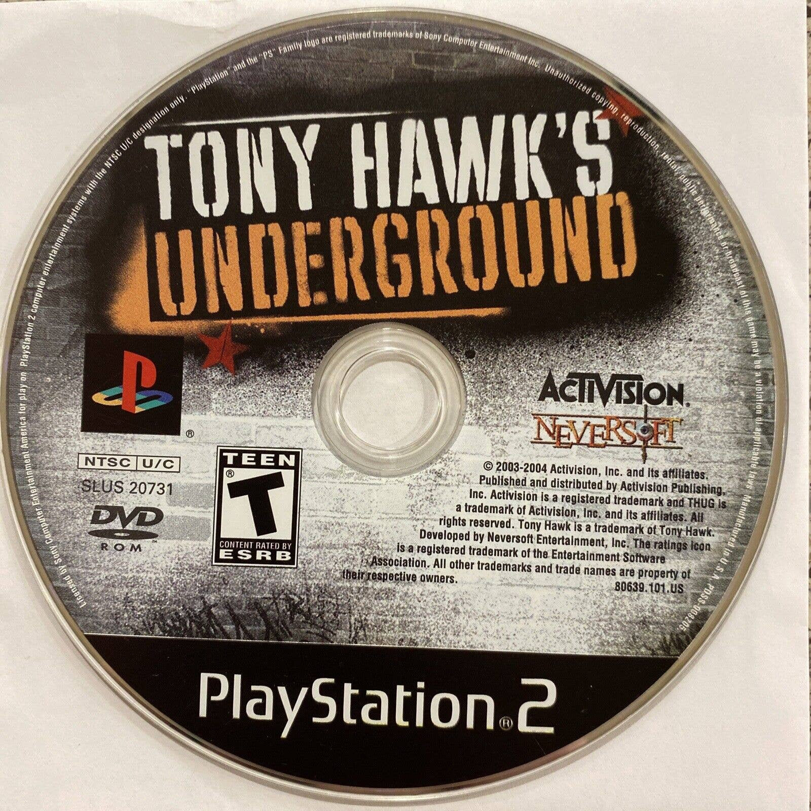 Tony Hawk's Underground para Playstation 2 (2003)