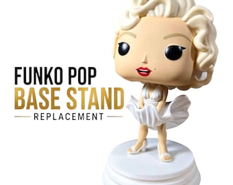 Funko Pop Display Base Stand | Optionen mit oder ohne Pin, Holzoberfläche