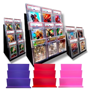 Graded Trading Card Display Tower: BGS, PSA, SGC Fit - Choose Tier & Colors