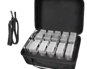 Estuche ligero para tarjetas con correa: ideal para tarjetas calificadas y sin clasificar.