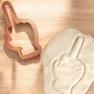Cortador de galletas con la frase &quot;F*** You Middle Finger&quot; (A la mierda con el dedo medio): elige el color y el tamaño - Serie de galletas Emoji